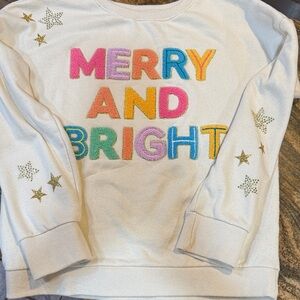 Merry and Bright White Sweatshirt